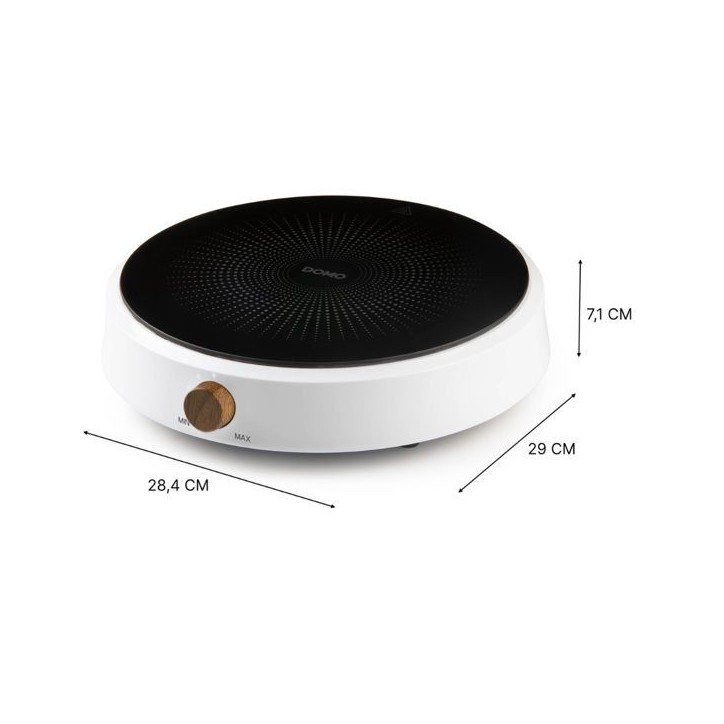 Plaque de cuisson a induction - DOMO - 1 foyer - 28,4 x 29 x 7,1 cm - Blanc Plaque de cuisson a induction - DOMO - 1 foyer - 28,4 x 29 x 7,1 cm - Blanc