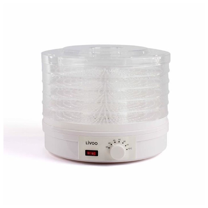 Déshydrateur - LIVOO - DOM202 - 5 plateaux de dessiccation - thermostat - interrupteur