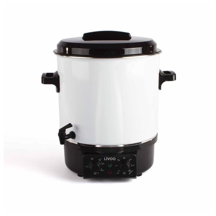 Stérilisateur a bocaux électrique - LIVOO - DOM334 - 1800W - 27L - Ø35 cm - Thermostat réglable et minuterie - Cuve acier é