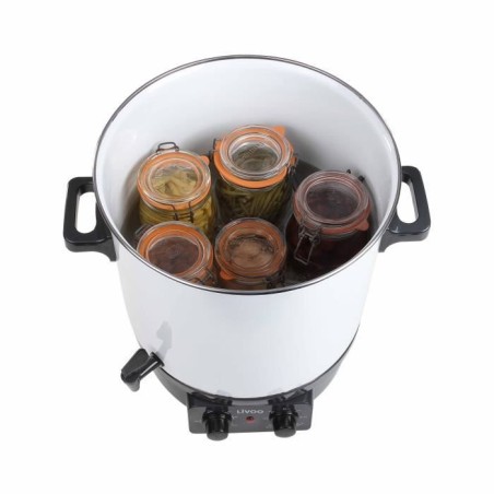 Stérilisateur a bocaux électrique - LIVOO - DOM334 - 1800W - 27L - Ø35 cm - Thermostat réglable et minuterie - Cuve acier é