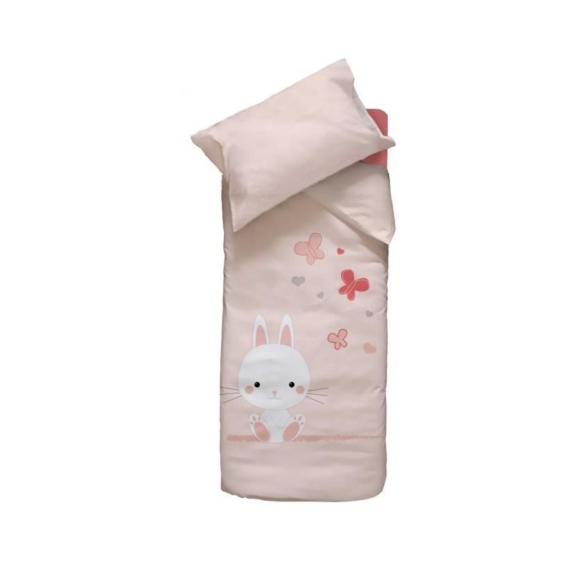Parure de lit lapinou - Rose - 100 x 140 cm Parure de lit lapinou - Rose - 100 x 140 cm