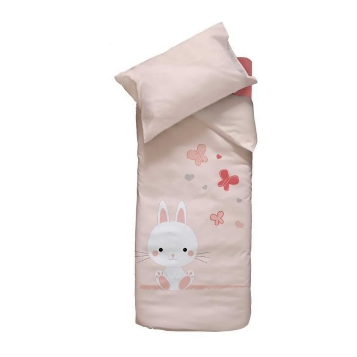Parure de lit lapinou - Rose - 100 x 140 cm Parure de lit lapinou - Rose - 100 x 140 cm