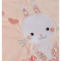 Protege carnet de santé Lapinou - Rose - 15 x 26 cm