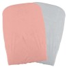 DOMIVA Lot 2 Housses matelas a langer - Polycoton - oeko-Tex - Peche/P