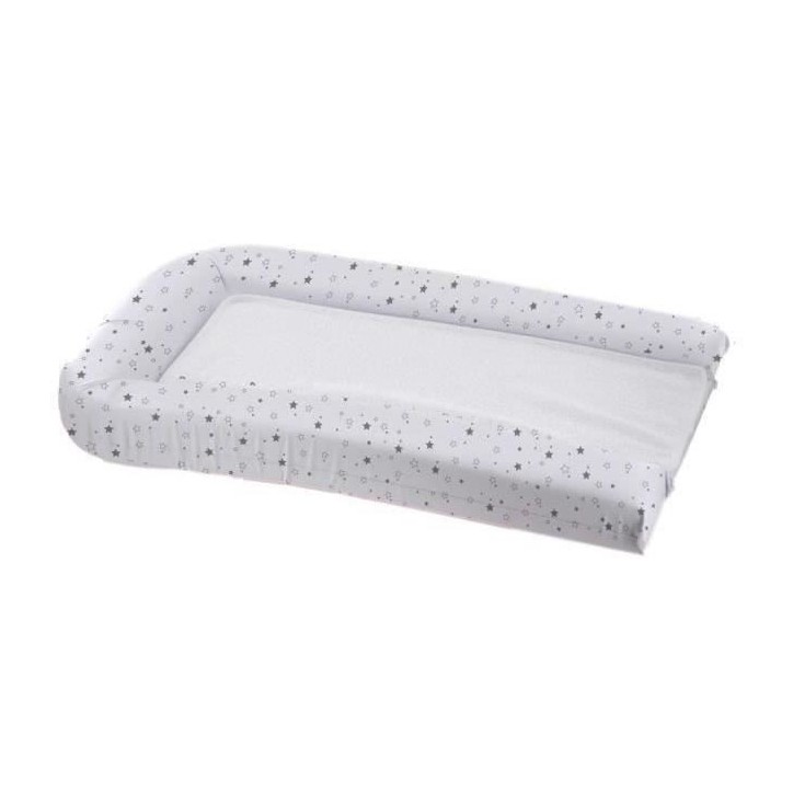 Matelas a  langer avec éponges amovibles - blanc / gris - 42 x 70 cm