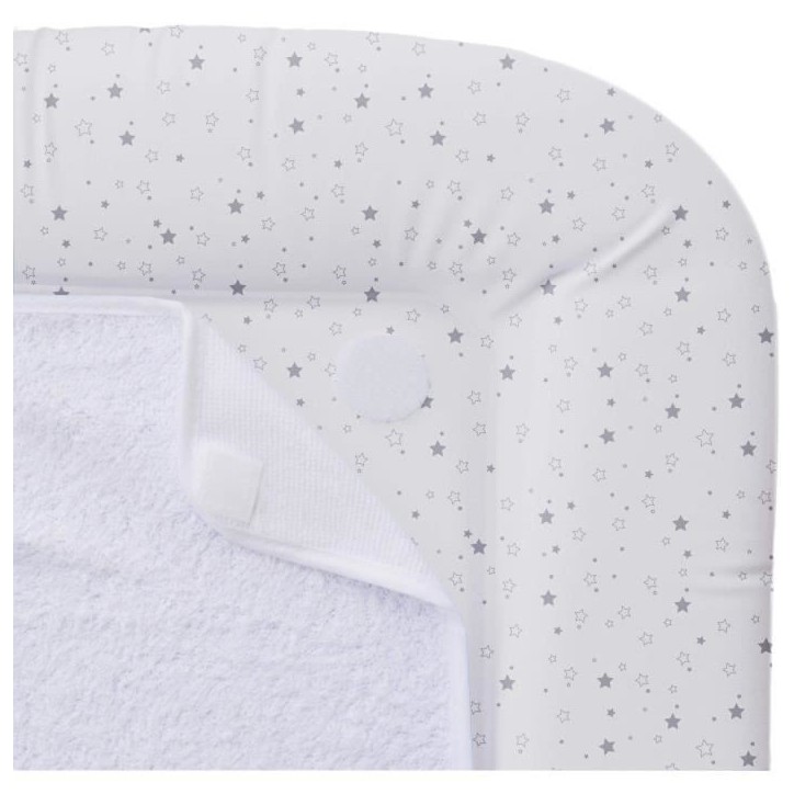 Matelas a  langer avec éponges amovibles - blanc / gris - 42 x 70 cm