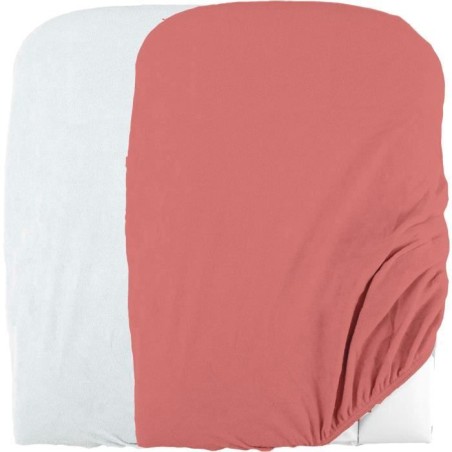 Lot de 2 housses de matelas a  langer en éponge bouclette - Blanc /