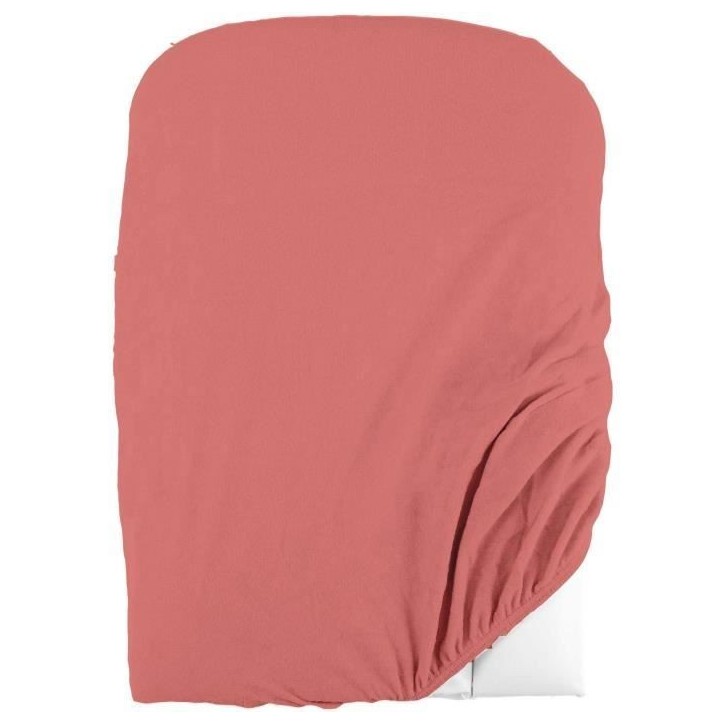 Lot de 2 housses de matelas a langer en éponge bouclette - Blanc / Terracotta - 50 X 75 cm Lot de 2 housses de matelas a langer en éponge bouclette - Blanc / Terracotta - 50 X 75 cm