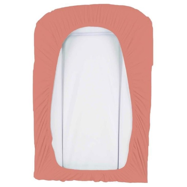 Lot de 2 housses de matelas a langer en éponge bouclette - Blanc / Terracotta - 50 X 75 cm Lot de 2 housses de matelas a langer en éponge bouclette - Blanc / Terracotta - 50 X 75 cm