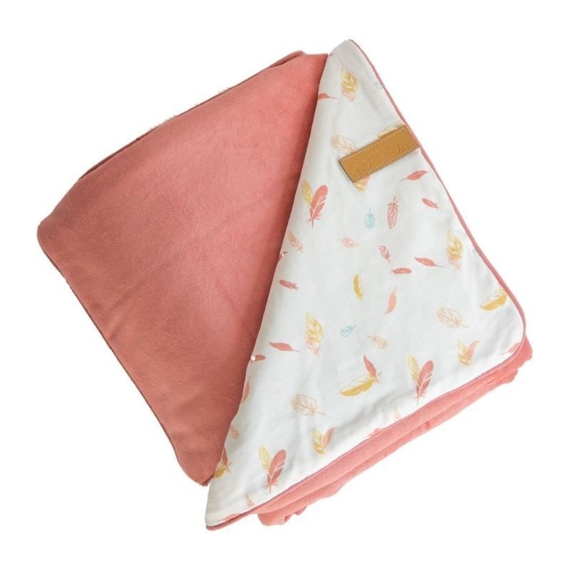 Couverture double face petites plumes - Multicolore - 75 x 100 cm Couverture double face petites plumes - Multicolore - 75 x 100 cm