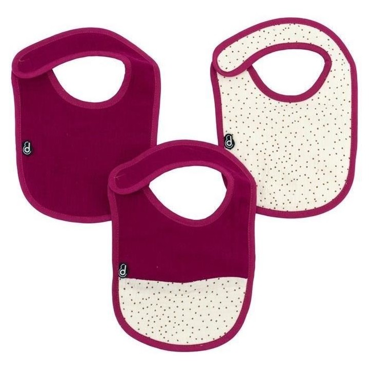 Lot x3 bavoirs - DOMIVA - 6-12 mois - Gaze de coton - Grenadine