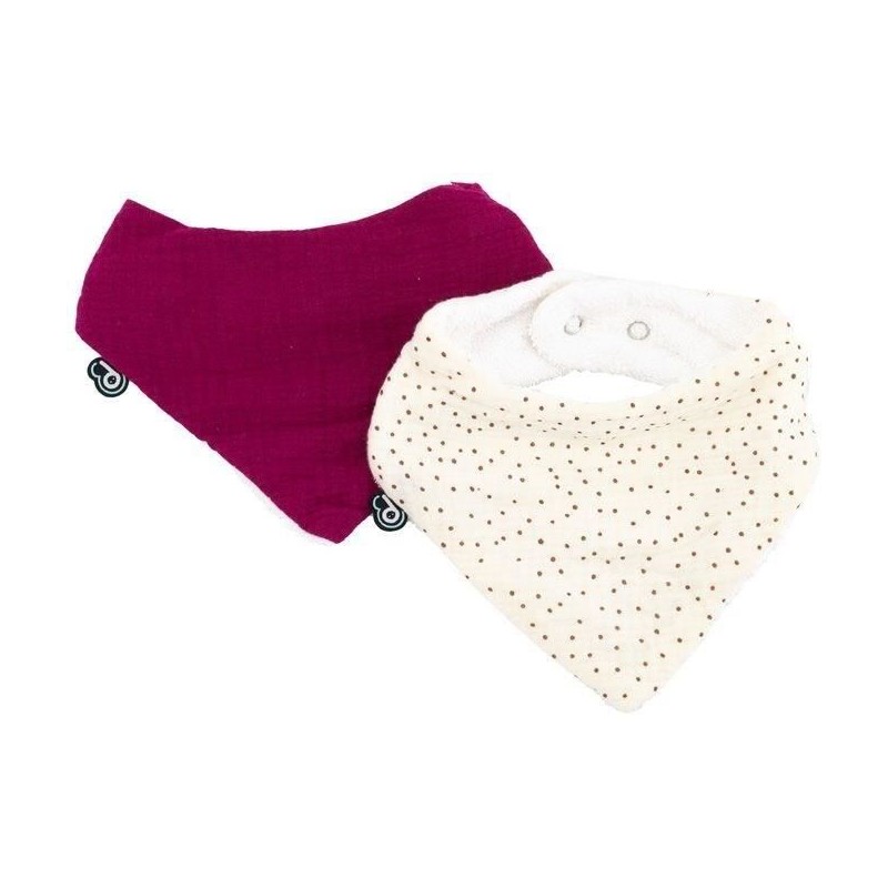 Lot x2 bavoirs bandana - DOMIVA - TU - Mousseline - Grenadine pois