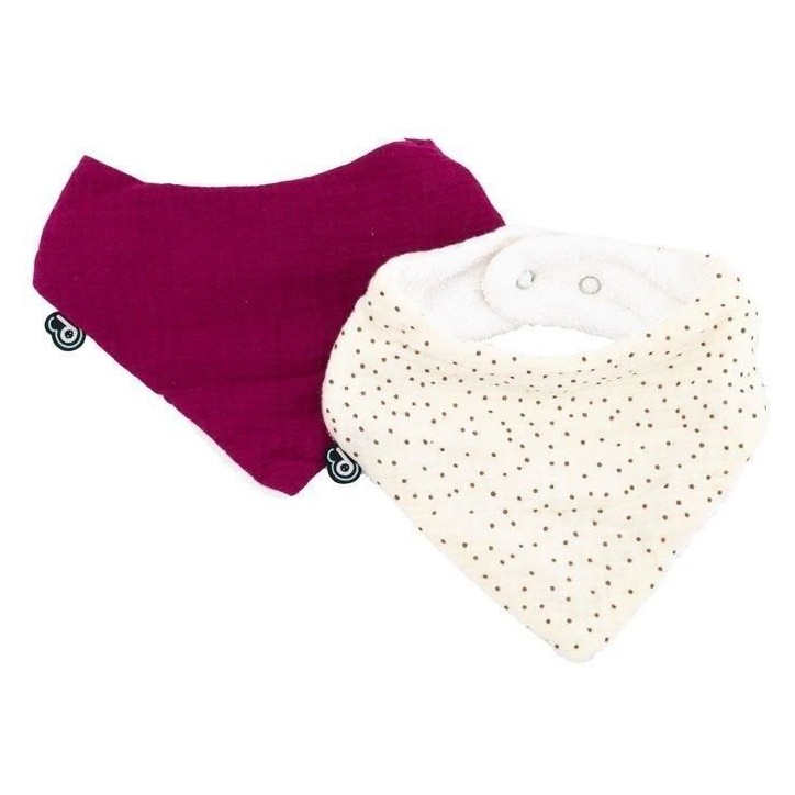 Lot x2 bavoirs bandana - DOMIVA - TU - Mousseline - Grenadine pois Lot x2 bavoirs bandana - DOMIVA - TU - Mousseline - Grenadine pois