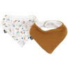 Lot de 2 bavoirs bandana - DOMIVA - TU - Mousseline - Caramel Imprimé