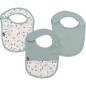 Lot x3 bavoirs - DOMIVA - 0-6 mois - Gaze de coton - Celadon