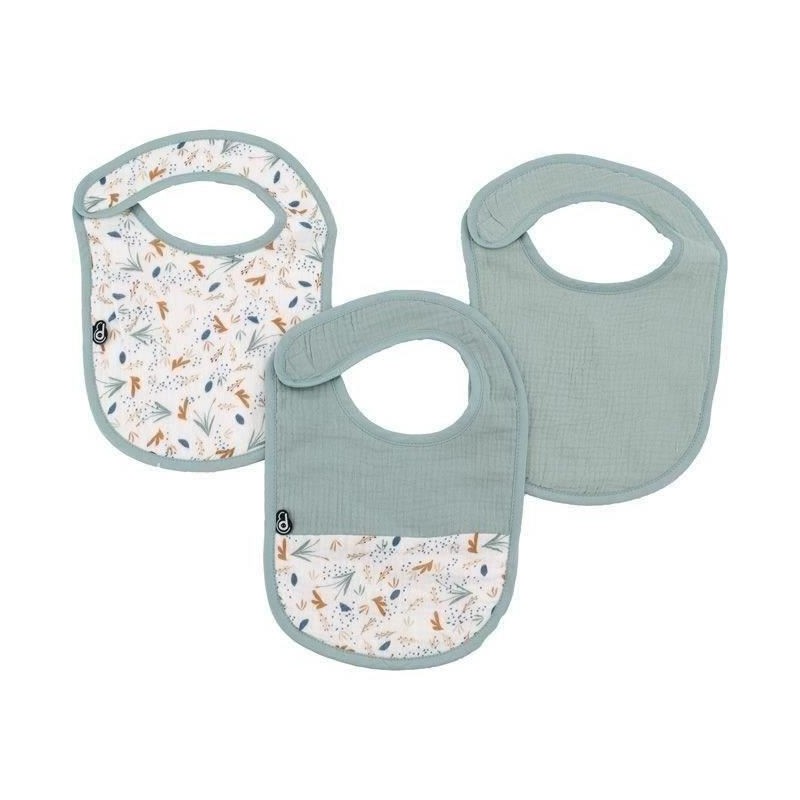 Lot x3 bavoirs - DOMIVA - 6-12 mois - Gaze de coton - Celadon Lot x3 bavoirs - DOMIVA - 6-12 mois - Gaze de coton - Celadon
