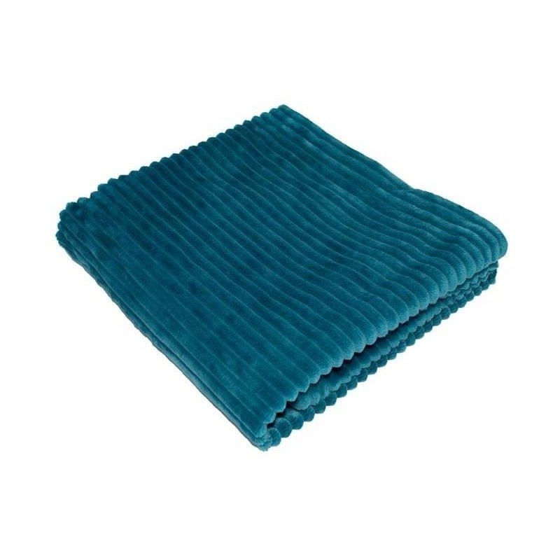 Couverture boudoir - DOMIVA - Paon - 75 x 100 cm - Velours côtelé, d Couverture boudoir - DOMIVA - Paon - 75 x 100 cm - Velours côtelé, d