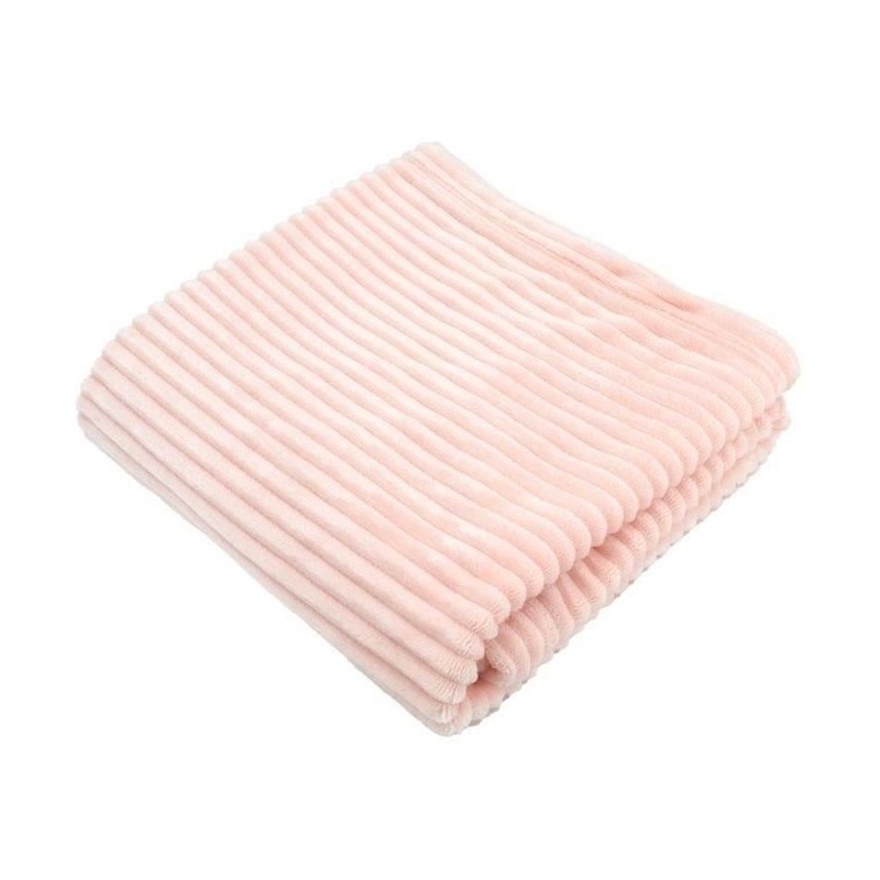Couverture boudoir - DOMIVA - Blush - 75 x 100 cm - Velours côtelé, Couverture boudoir - DOMIVA - Blush - 75 x 100 cm - Velours côtelé,