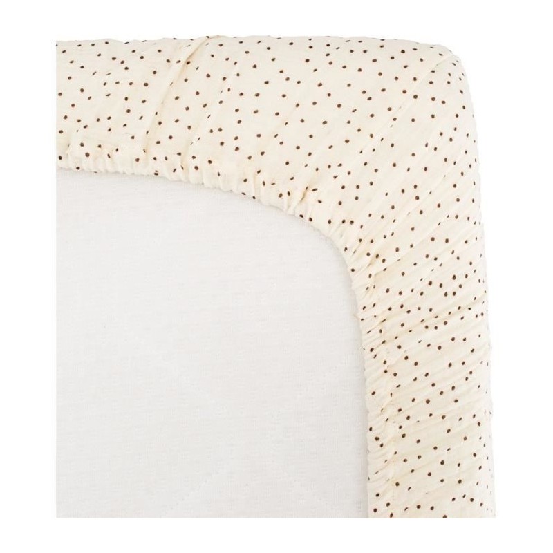 Drap housse lange - DOMIVA - 60x120 cm - Pois - Gaze de coton Drap housse lange - DOMIVA - 60x120 cm - Pois - Gaze de coton