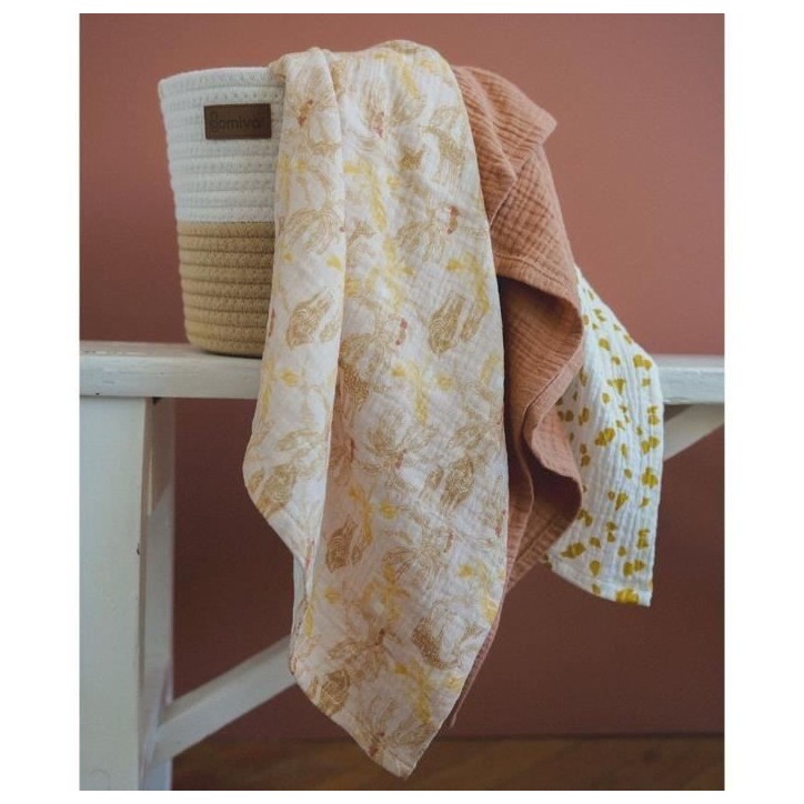 Lot de 3 langes - DOMIVA - Honey Moon - Mousseline de coton - Doux et respirants Lot de 3 langes - DOMIVA - Honey Moon - Mousseline de coton - Doux et respirants