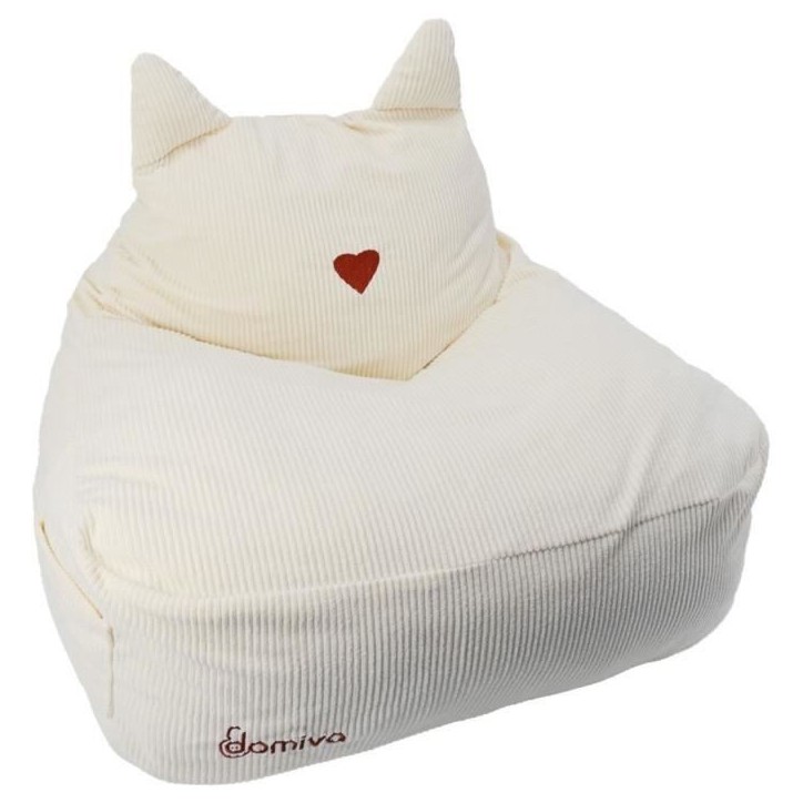 Pouf - DOMIVA - Honey Moon - Velours côtelé - Doux et moelleux - Oreilles de félin Pouf - DOMIVA - Honey Moon - Velours côtelé - Doux et moelleux - Oreilles de félin