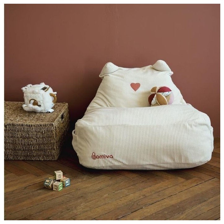 Pouf - DOMIVA - Honey Moon - Velours côtelé - Doux et moelleux - Oreilles de félin Pouf - DOMIVA - Honey Moon - Velours côtelé - Doux et moelleux - Oreilles de félin