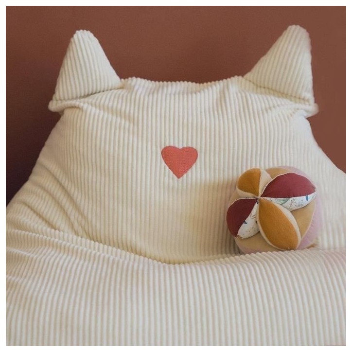 Pouf - DOMIVA - Honey Moon - Velours côtelé - Doux et moelleux - Oreilles de félin Pouf - DOMIVA - Honey Moon - Velours côtelé - Doux et moelleux - Oreilles de félin
