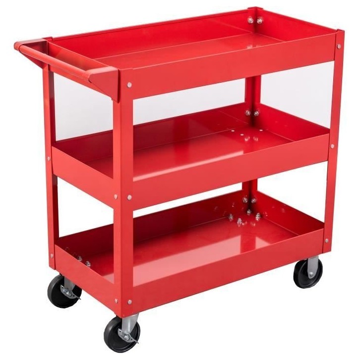 Servante d'atelier 3 plateaux sur roues - DOMAC - Rouge