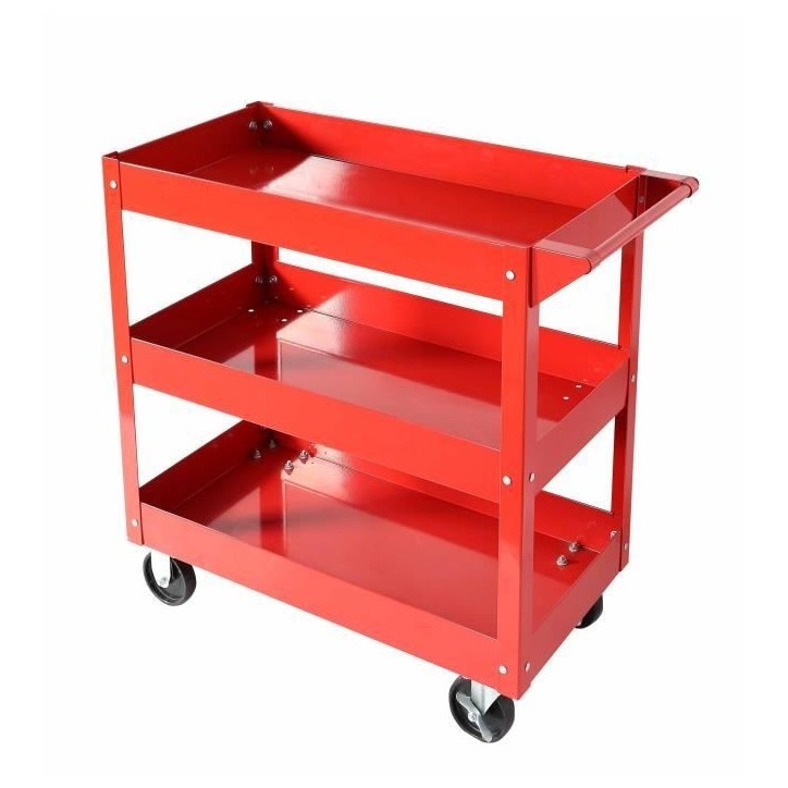 Servante d'atelier 3 plateaux sur roues - DOMAC - Rouge
