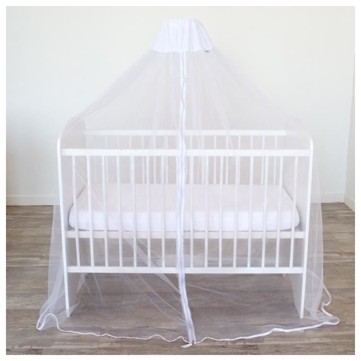 Lot ciel de lit + fleche de lit sur socle - DOMIVA - Moustiquaire pour lit blanc, maille ultra fine Lot ciel de lit + fleche de lit sur socle - DOMIVA - Moustiquaire pour lit blanc, maille ultra fine