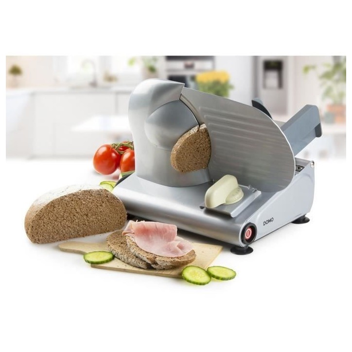Trancheuse électrique - DOMO - DO521S - 150 W - Ø19 cm - Gris Trancheuse électrique - DOMO - DO521S - 150 W - Ø19 cm - Gris