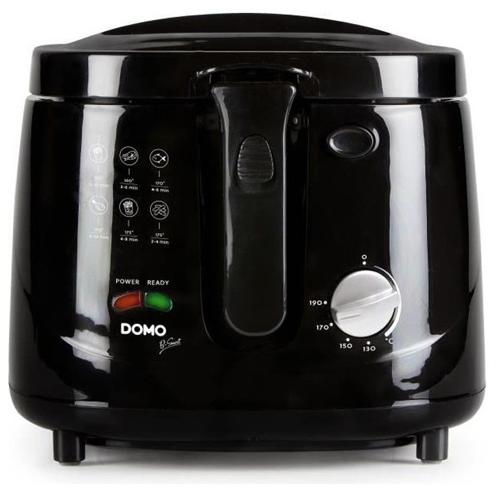 Friteuse électrique classique - DOMO DO461FR - 2.5L - Noir - Thermostat réglable - Cool Touch Friteuse électrique classique - DOMO DO461FR - 2.5L - Noir - Thermostat réglable - Cool Touch