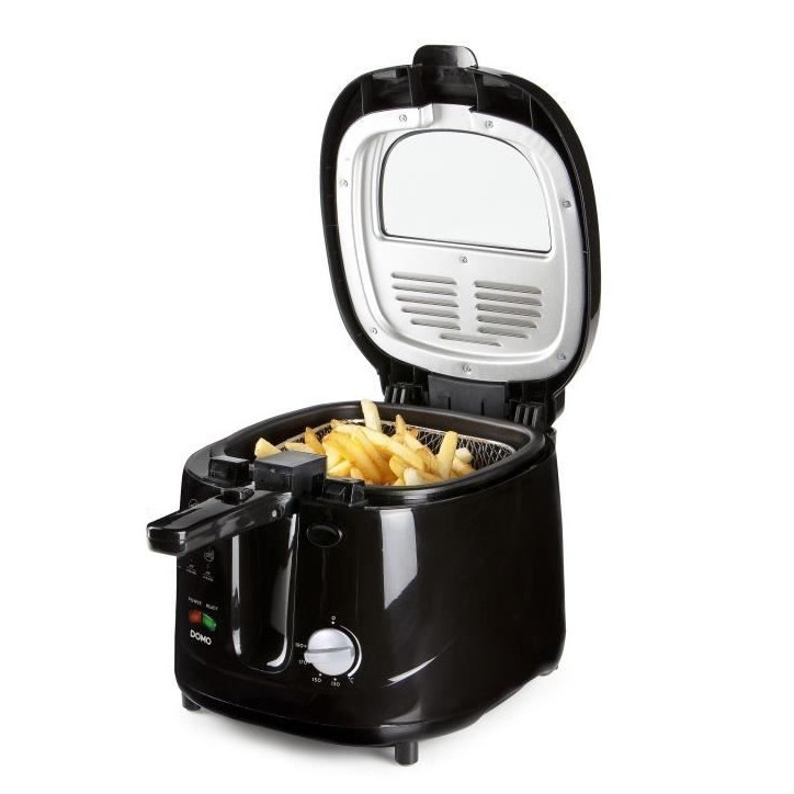 Friteuse électrique classique - DOMO DO461FR - 2.5L - Noir - Thermostat réglable - Cool Touch Friteuse électrique classique - DOMO DO461FR - 2.5L - Noir - Thermostat réglable - Cool Touch