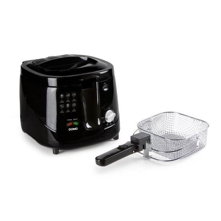 Friteuse électrique classique - DOMO DO461FR - 2.5L - Noir - Thermostat réglable - Cool Touch Friteuse électrique classique - DOMO DO461FR - 2.5L - Noir - Thermostat réglable - Cool Touch