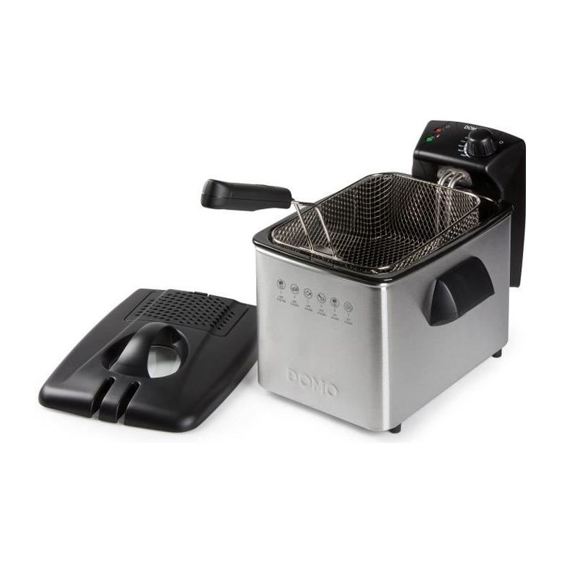 Friteuse - DOMO - 4L - 3000W - Température variable - Puissance élec Friteuse - DOMO - 4L - 3000W - Température variable - Puissance élec