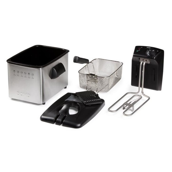 Friteuse - DOMO - 4L - 3000W - Température variable - Puissance électrique - Contenance Friteuse - DOMO - 4L - 3000W - Température variable - Puissance électrique - Contenance