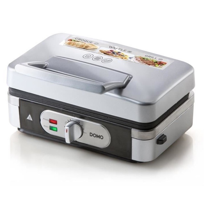 Gaufrier multifonction DOMO DO9136C - Inox - 1000W - 3 jeux de plaques Gaufrier multifonction DOMO DO9136C - Inox - 1000W - 3 jeux de plaques