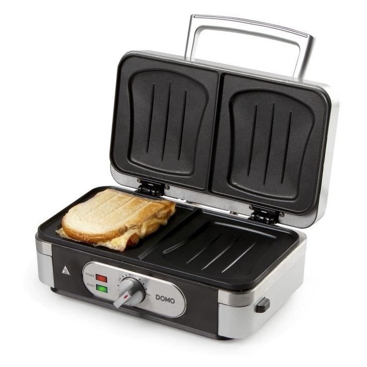 Gaufrier multifonction DOMO DO9136C - Inox - 1000W - 3 jeux de plaques Gaufrier multifonction DOMO DO9136C - Inox - 1000W - 3 jeux de plaques