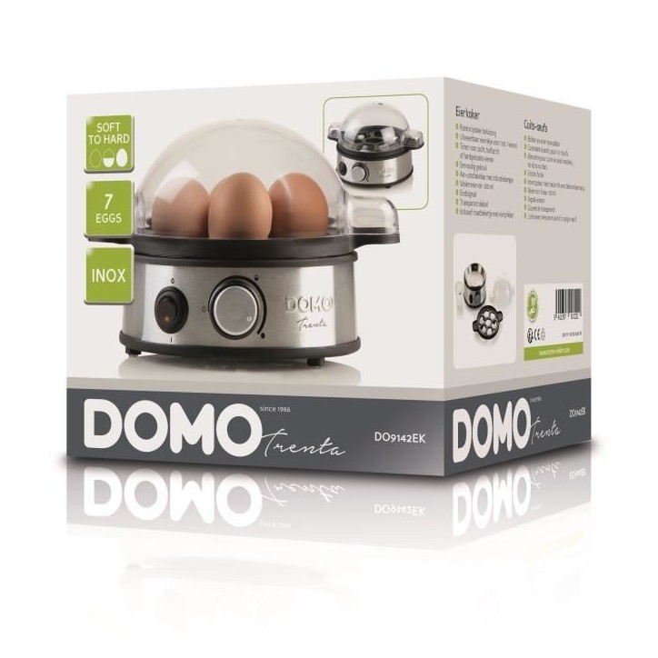 Cuiseur a oeufs DOMO - 400W DO9142EK - Indicateurs - Acier inoxydable - Jusqu'a 7 oeufs Cuiseur a oeufs DOMO - 400W DO9142EK - Indicateurs - Acier inoxydable - Jusqu'a 7 oeufs