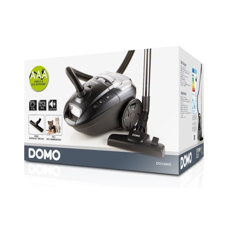 DOMO DO7285S Aspirateur traîneau avec sac - 700W - 69 dB - A - Gris DOMO DO7285S Aspirateur traîneau avec sac - 700W - 69 dB - A - Gris