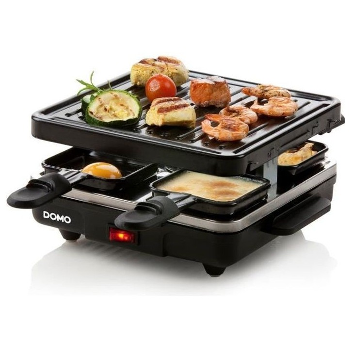Appareil a raclette DOMO - DO9147G - Jusqu'a 4 personnes - Revetement antiadhésif - 600W