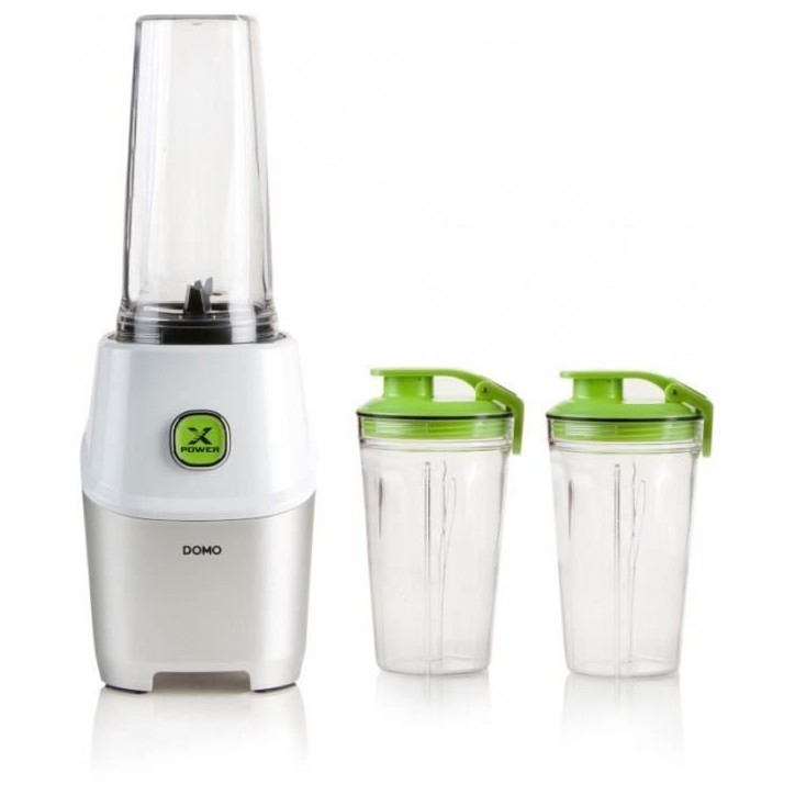 Blender DOMO Xpower - DO700BL - 1000 W - 3 bouteilles (700 ml et 2 bouteilles 500 ml) - 10 pieces - Gris Blender DOMO Xpower - DO700BL - 1000 W - 3 bouteilles (700 ml et 2 bouteilles 500 ml) - 10 pieces - Gris