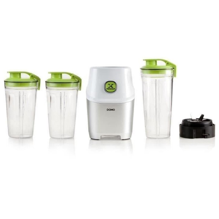 Blender DOMO Xpower - DO700BL - 1000 W - 3 bouteilles (700 ml et 2 bouteilles 500 ml) - 10 pieces - Gris Blender DOMO Xpower - DO700BL - 1000 W - 3 bouteilles (700 ml et 2 bouteilles 500 ml) - 10 pieces - Gris
