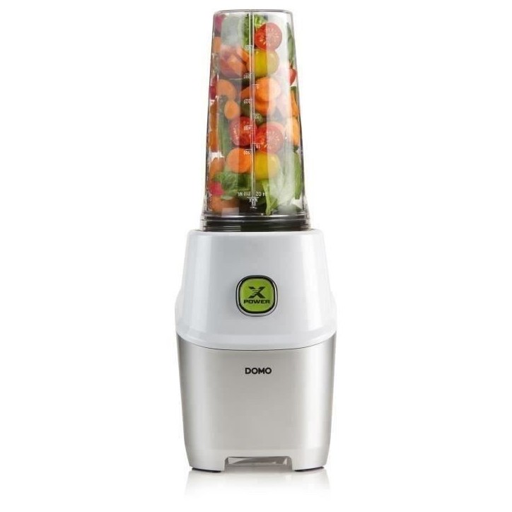 Blender DOMO Xpower - DO700BL - 1000 W - 3 bouteilles (700 ml et 2 bouteilles 500 ml) - 10 pieces - Gris Blender DOMO Xpower - DO700BL - 1000 W - 3 bouteilles (700 ml et 2 bouteilles 500 ml) - 10 pieces - Gris