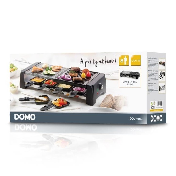 Raclette - Grill - Pierre a cuire DOMO - 8 personnes DO9190G Raclette - Grill - Pierre a cuire DOMO - 8 personnes DO9190G
