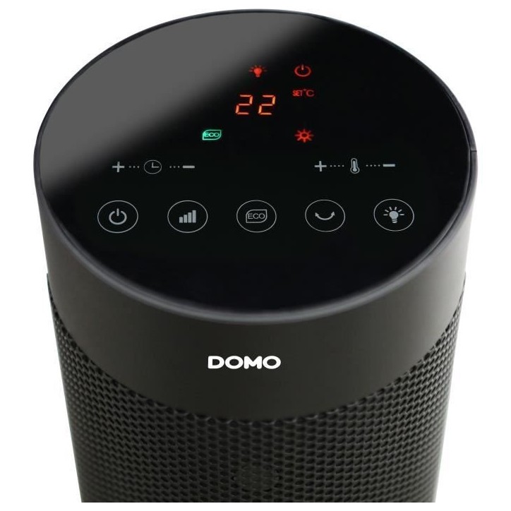 Chauffage céramique effet feu de bois - 2000 W - DOMO - DO7345H - 83,5 cm - Noir Chauffage céramique effet feu de bois - 2000 W - DOMO - DO7345H - 83,5 cm - Noir