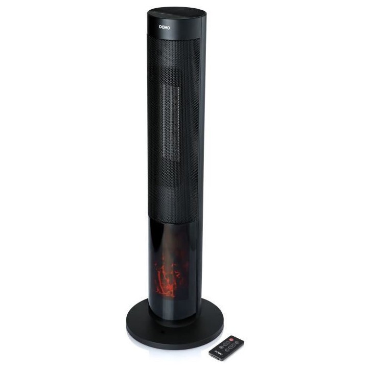 Chauffage céramique effet feu de bois - 2000 W - DOMO - DO7345H - 83,5 cm - Noir Chauffage céramique effet feu de bois - 2000 W - DOMO - DO7345H - 83,5 cm - Noir