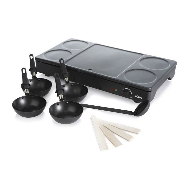 Set Gourmet DOMO - Crepiere/Wok - 4 personnes - 1000W - DO8712W Set Gourmet DOMO - Crepiere/Wok - 4 personnes - 1000W - DO8712W