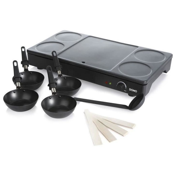 Set Gourmet DOMO - Crepiere/Wok - 4 personnes - 1000W - DO8712W