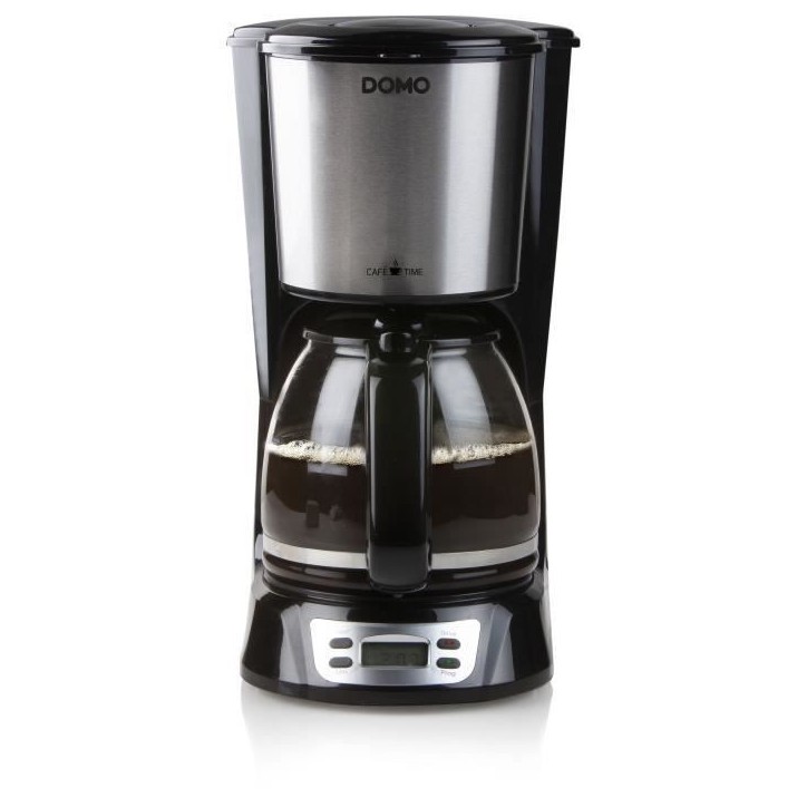 Cafetiere Filtre - DOMO - DO708K - 1000 W - 1,5 L - 12 tasses - Ecran LCD - Minuteur 24 h - Noir et acier inoxydable Cafetiere Filtre - DOMO - DO708K - 1000 W - 1,5 L - 12 tasses - Ecran LCD - Minuteur 24 h - Noir et acier inoxydable